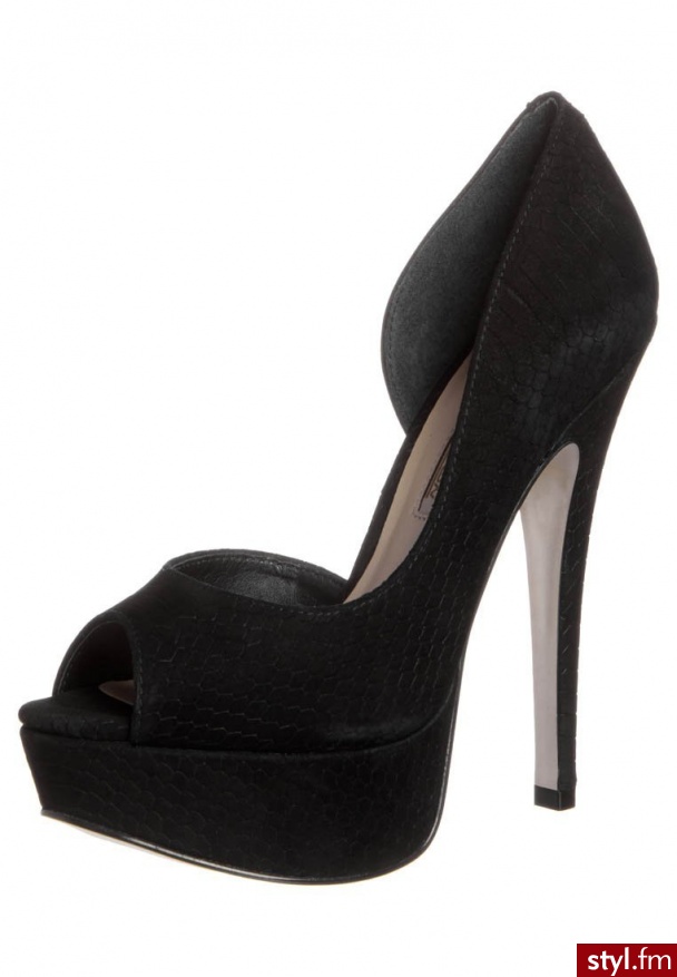 Buffalo Szpilki Peep Toe czarny (zS 1353) - Szpilki Buty Moda