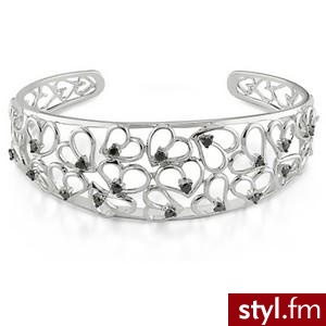 3/4 Carat Black Diamond Sterling Silver Bangle - Polyvore. Pobrano ze strony: http://www.polyvore.com/carat_black_diamond_sterling_silver/thing?id=23624991 - Pozostałe Dodatki Moda