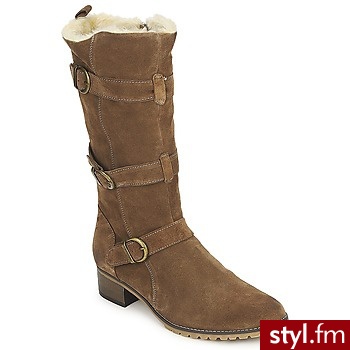 Les Tropéziennes par M Belarbi BUTY CITY TAUPE - Kozaki Buty Moda