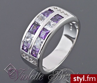 Violette  Srebrny pierścionek kolekcja z ametystem IVY15 - Pierścionki Biżuteria Moda