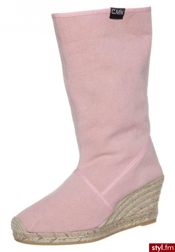 CUMIN Kozaki na koturnie różowy - Koturny Buty Moda