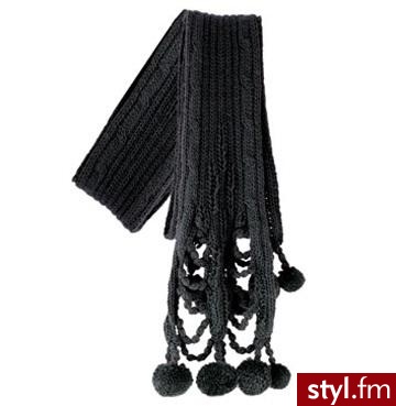 Gotycki czarny szalik z pomponami od Fred Flare wykonany z akrylu. Cena: 36$ - Pozostałe Ciuchy Moda