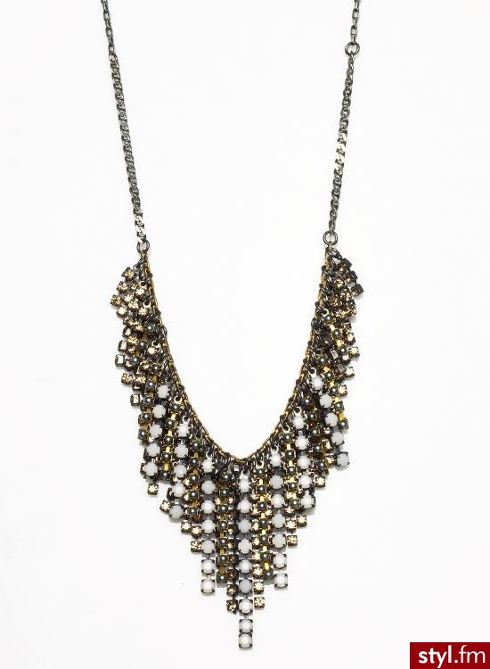 WHITE ALABASTER TIERED FRINGE NECKLACE 30. Pobrano ze strony: http://www.winifredgrace.com/fall-2009/necklaces/tiered-rhinestone-necklace-30.html - Pozostałe Dodatki Moda