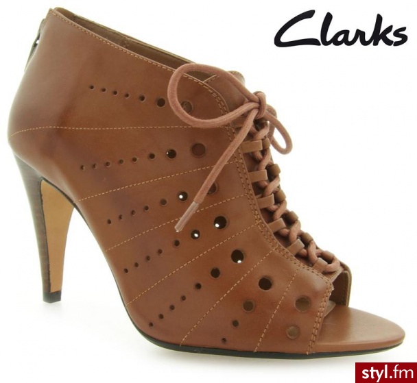 Clarks Curtain Tails Dark Tan Lea - Botki Buty Moda
