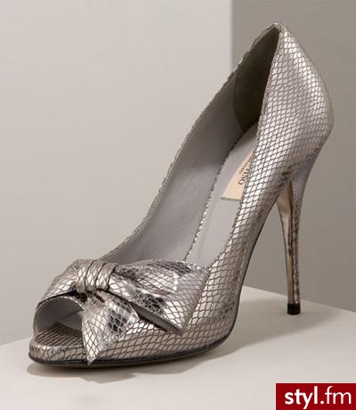 srebrna imitacja skóry węża - Valentino - Cena: 745$ - Pozostałe Buty Moda