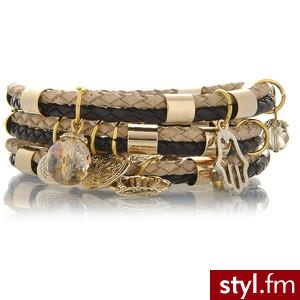 CROWN Multi Coin Leather Bracelets - GIO BERNARDES - Polyvore. Pobrano ze strony: http://www.polyvore.com/crown_multi_coin_leather_bracelets/thing?id=26843243 - Pozostałe Dodatki Moda