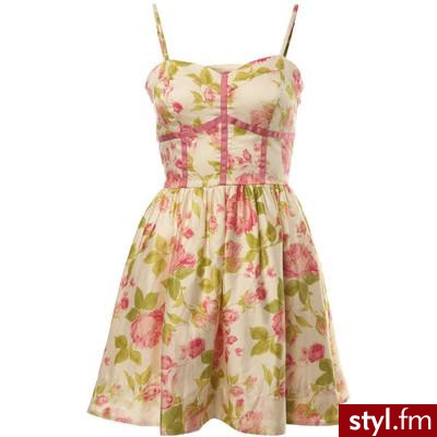 Cream Rose Printed Sundress - Miss Selfridge - Polyvore. Pobrano ze strony: http://www.polyvore.com/cream_rose_printed_sundress/thing?id=18420194 - Pozostałe Ciuchy Moda