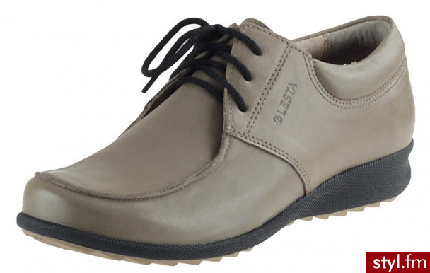 Lesta Półbuty 3825 Beżowo-szare - Półbuty Buty Moda