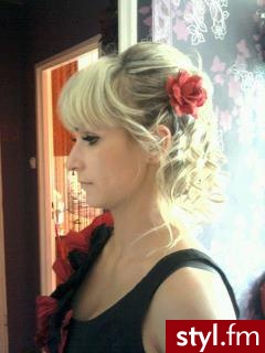 moja twórczość - Blond Upięcie Proste z grzywką Wieczorowe Średnie Fryzury