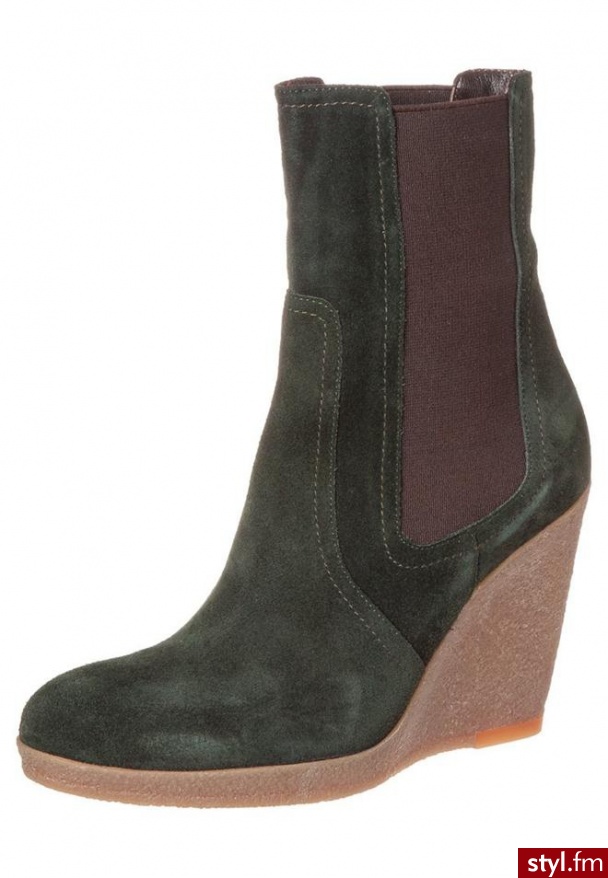 Mario Giordano Botki na koturnie zielony M13G703-000 - Koturny Buty Moda