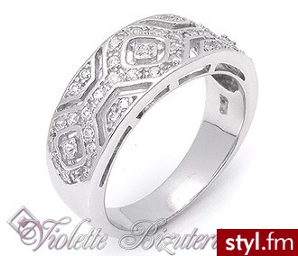 Violette Srebrny pierścionek - obrączka 1057 R1057 - Pierścionki Biżuteria Moda