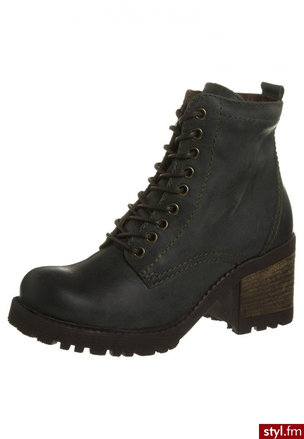 zign Botki sznurowane zielony (516533) - Botki Buty Moda