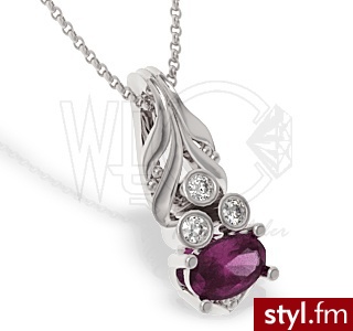 WEC Wisiorek z rubinem i brylantami LPW-38B 0,06ct J/Si - Wisiorki Biżuteria Moda
