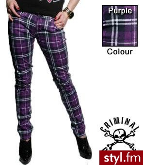 Spodnie w kratke. Kolor: przeważa fiolet. Firma: bluebanana - Pozostałe Ciuchy Moda