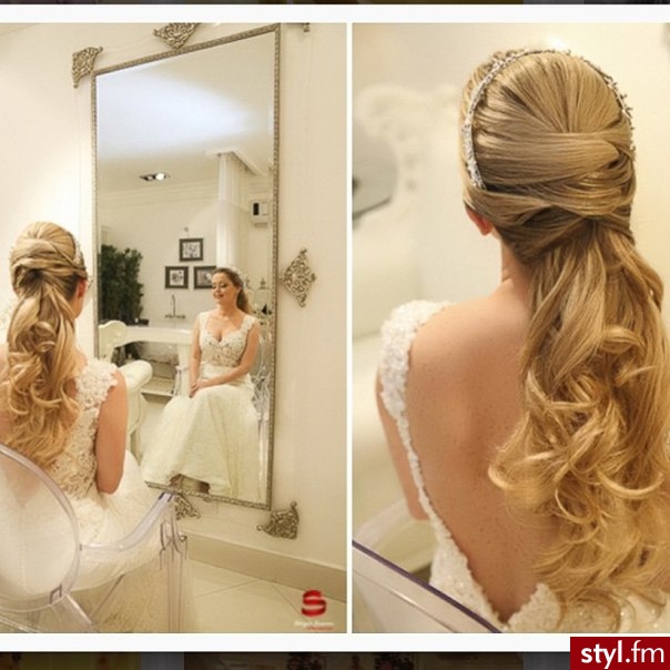 Blond Upięcie Kręcone Ślubne Długie Fryzury