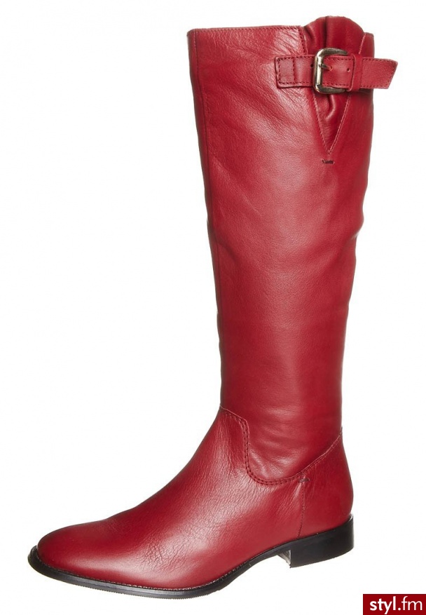 Pier One Kozaki  czerwony - Kozaki Buty Moda