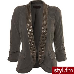 Grey Stud Trim Jacket - Polyvore. Pobrano ze strony: http://www.polyvore.com/grey_stud_trim_jacket/thing?id=15337833 - Pozostałe Ciuchy Moda