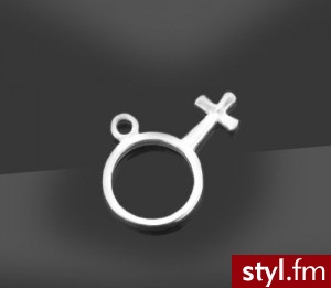 Charms znak żeński srebro rodowane - Wisiorki Biżuteria Moda
