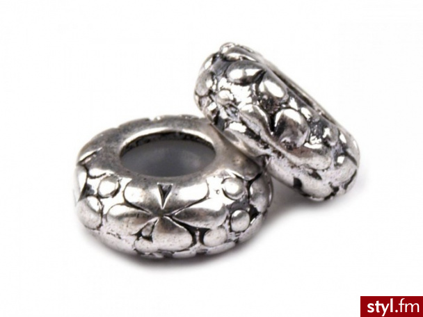 Korale metalowe 4x11mm, kwiaty - Korale Biżuteria Moda