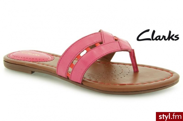 Clarks Silvi Rich Fuchsia Leather - Klapki Buty Moda