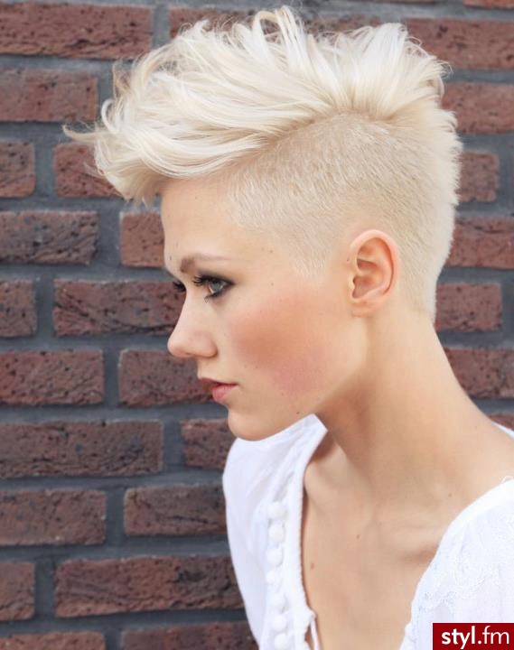 Blond Irokez damski Proste Na co dzień Krótkie Fryzury