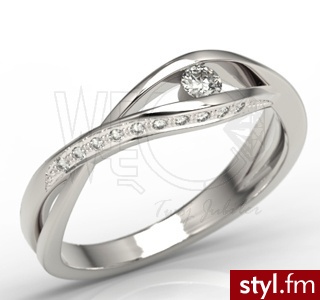 WĘC Pierścionek z białego złota z brylantami LP-60B 0,18 ct H/Si - Pierścionki Biżuteria Moda