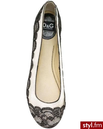 baleriny z koronką od D&G 475$ - Pozostałe Buty Moda