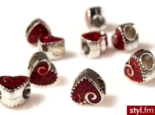 Korale metalowe serce - 10mm - Korale Biżuteria Moda