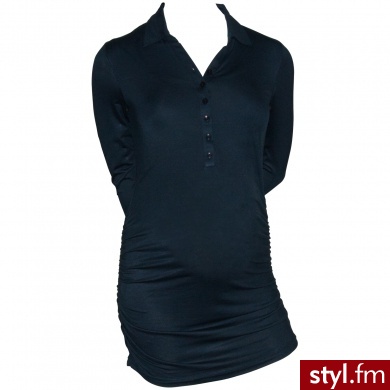 MAMA LICIOUS Tunika polo dla kobiet w ciąży MIKELA black iris - Tuniki Ciuchy Moda
