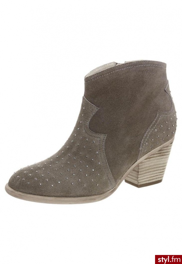 zign Botki kowbojki i motocyklowe szary (50307) - Botki Buty Moda
