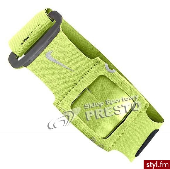 Nike Opaska na rękę do biegania Sport Strap + limonkowy - Portfele i etui Dodatki Moda