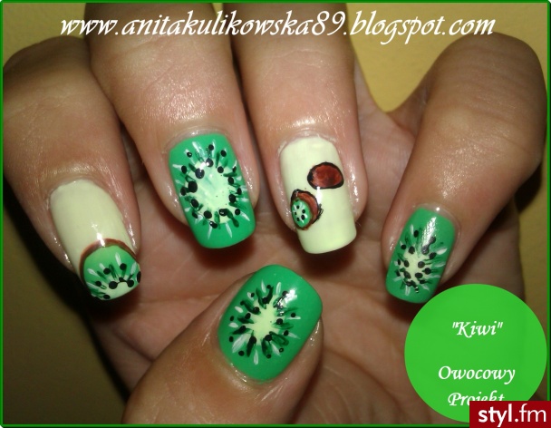 Kiwi :) - Kwadratowe Naturalne Paznokcie