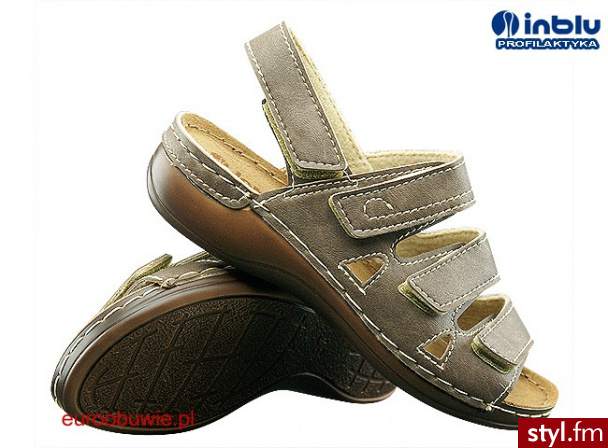 INBLU Sandały Profilaktyczne Damskie IN-IE-10-012 Brązowy - Sandały Buty Moda
