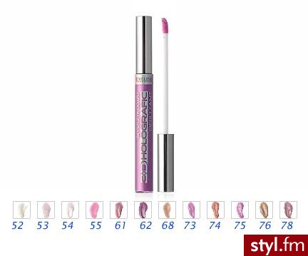Eveline cosmetics - 3D Holografic Brilliant. Ja mam numer 55 ;) Cena około 6 zł ^^ Na moich ustach jest jakiś przezroczysty ;d Ale bardzo dobrze nawilża usta i nie obciąża ich :) - Misz-masz