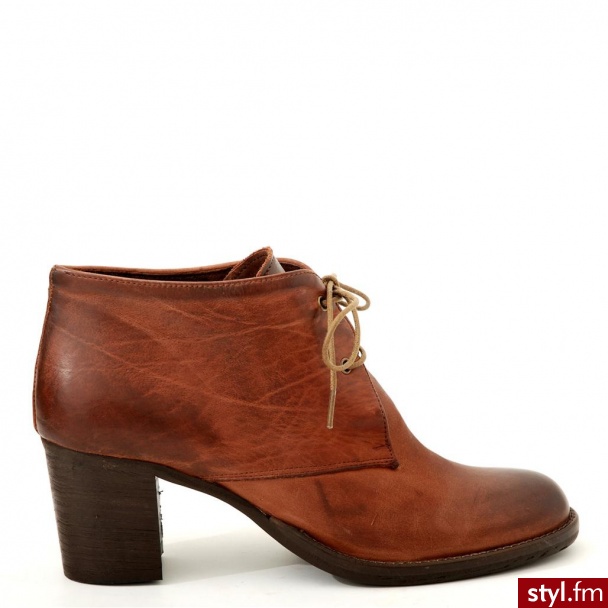 Venezia BOTKI SZNUROWANE 622 VIN COGNA - Botki Buty Moda