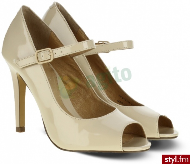 PEPE JEANS Szpilki manor ecru 235487 - Szpilki Buty Moda