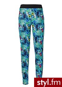 Bonprix Legginsy niebiesko-zielony z nadrukiem 924337_23564 - Leginsy Spodnie Moda