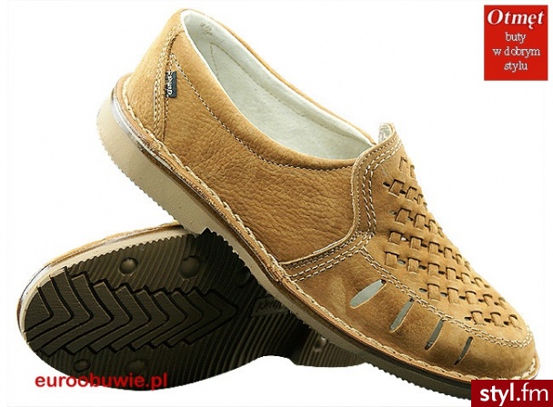OTMĘT Obuwie Letnie Półbuty OT-350-FP-F Camel / Miodowy - Półbuty Buty Moda