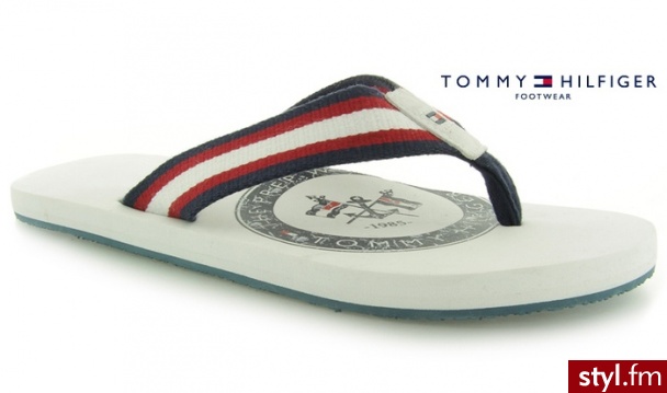 Tommy Hilfiger JAPONKI TREVIS 7 WHITE - Klapki Buty Moda