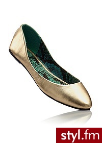 Bonprix Baleriny złoty 960842_22155 - Balerinki Buty Moda