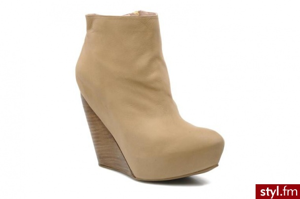 Pura Lopez PÓŁBUTY I BOTKI MELILLA BY PURA LOPEZ (Beżowy) - Botki Buty Moda