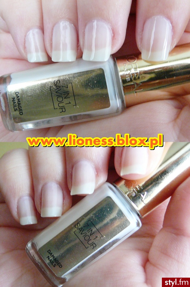 Więcej zdjęc i kilka słów o serum znajdziecie w NOTCE NA BLOGU: http://lioness.blox.pl/2014/02/Serum-do-paznokci-La-Manicure-7w1-Saviour-Loreal.html - Kwadratowe Naturalne Paznokcie