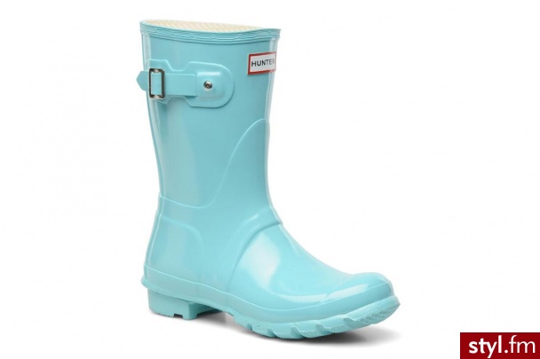 Hunter Półbuty i botki Original Short Gloss W (zielony) - Botki Buty Moda