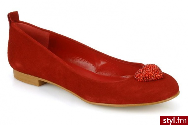 Emma Go BALERINKI MILLIE HEART BY EMMA GO (Czerwony) - Balerinki Buty Moda