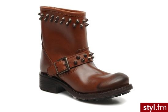 Jonak PÓŁBUTY I BOTKI JOUX BY (Brązowy) - Botki Buty Moda