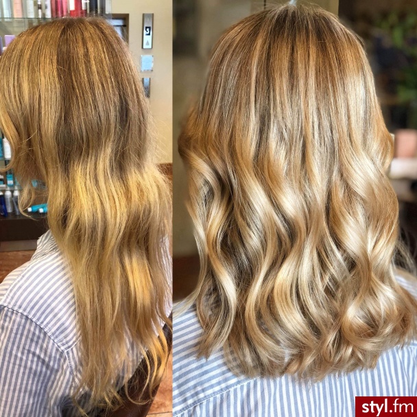 salon fryzjerski Warszawa https://forhair.salon/ - Blond Rozpuszczone Kręcone Na co dzień Średnie Fryzury