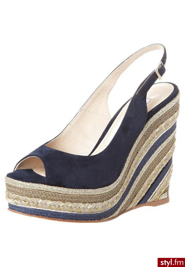 Paloma Barcelo Szpilki Peep Toe niebieski - Szpilki Buty Moda