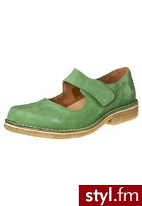 Grünbein GERDA Baleriny z zapięciem zielony - Balerinki Buty Moda