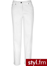 Bonprix Dżinsy ze stretchem CLASSIC biały 953751_13605 Biały - Jeansy Spodnie Moda