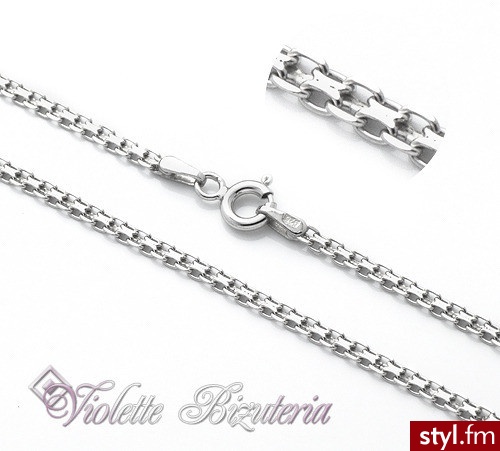 Violette  Srebrny Łańcuszek Bismark dł.45cm nr.4131 - Łańcuszki Biżuteria Moda